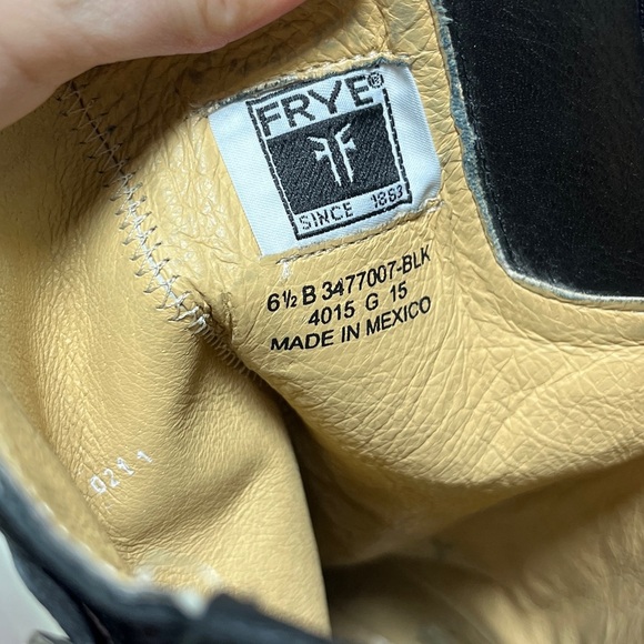 FRYE Pippa Black Back Zip Tall Leather Boots Sz 6.5 - Picture 9 of 16